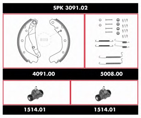 REMSA SPK 3091.02 Brake Set, drum brakes
